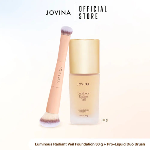 Jovina - Luminous Foundation 30g + Pro-Liquid Duo Brush รองพื้นลูมินอส แปรงรองพื้น