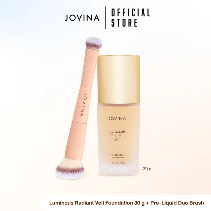 Jovina - Luminous Foundation 30g + Pro-Liquid Duo Brush รองพื้นลูมินอส แปรงรองพื้น