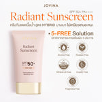 Jovina Radiant Sunscreen ครีมกันแดด SPF 50+ PA++++ ปกป้องผิวจากแสงแดดและฝุ่น PM2.5 ขนาด 30ml